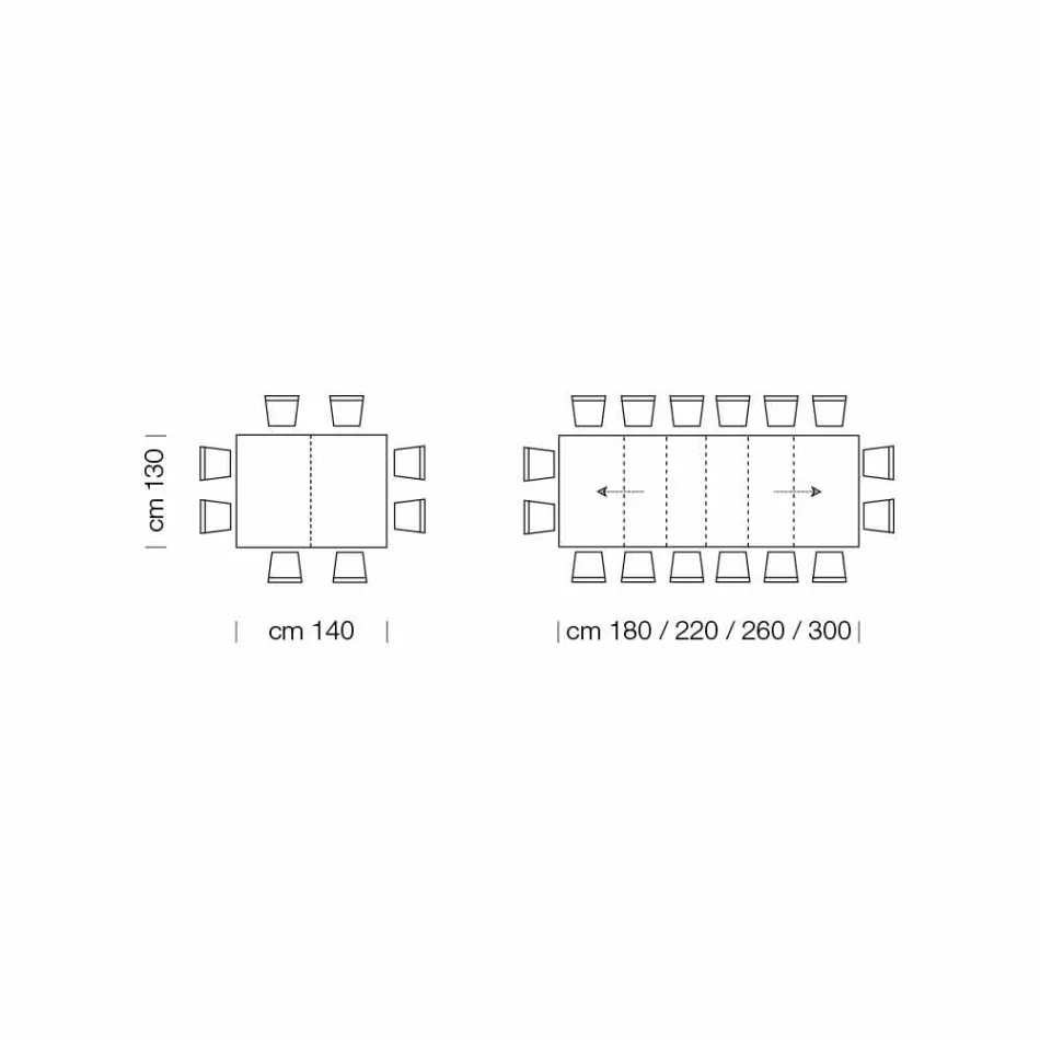 Rozkládací stůl až na 470 cm z dýhovaného dřeva Made in Italy – Gordito Viadurini