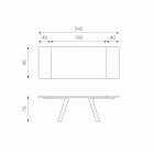 Prodlužitelný dubový dýhový stůl a Travis black metal Viadurini