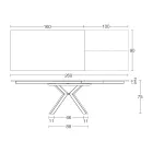 Rozkládací stůl z leštěné černé keramiky Calacatta Starlit - Balia Viadurini
