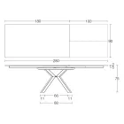 Rozkládací stůl z leštěné černé keramiky Calacatta Starlit - Balia Viadurini