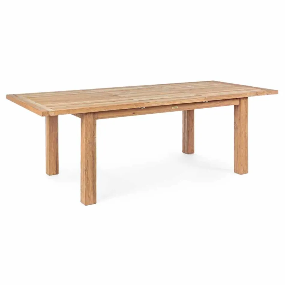 Rozkládací dřevěný zahradní designový stůl pro 6 osob Homemotion - Hunter Viadurini
