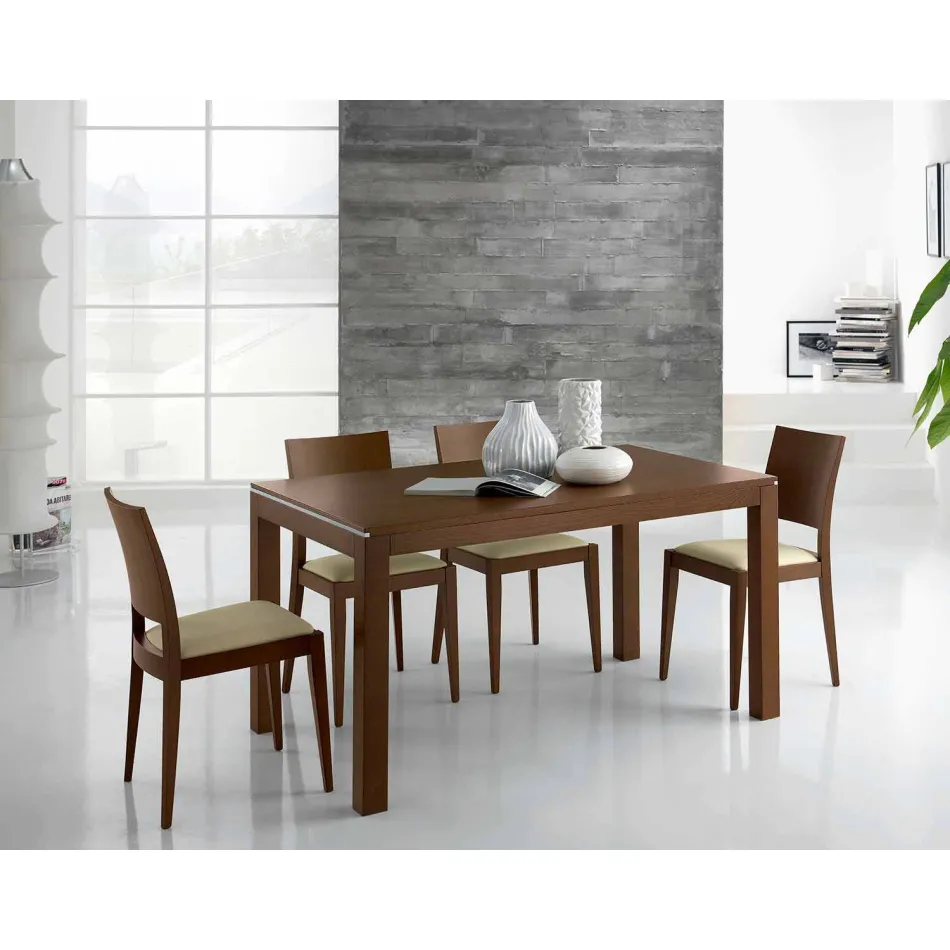 Rozkládací stůl v Ash Woodu s postranními pásy v Ash - Ketla Viadurini