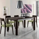 Rozkládací stůl z jasanu s postranními pruhy malovanými šedě - Ketla Viadurini