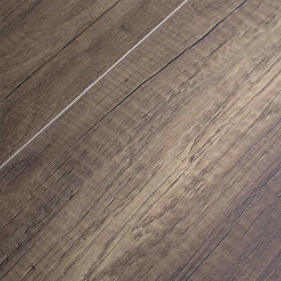 Rozkládací stůl z melaminového dřeva a antracitové železné podložky - Sassone Viadurini