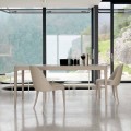 Stolní dřevěný stůl přírodní ořech šedý moderní design Matis