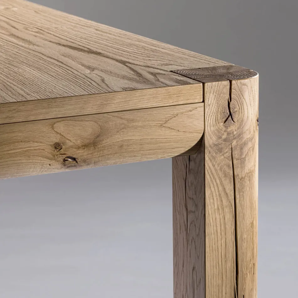 Rozkládací stůl z laťovky a čtvercových nohou Made in Italy - Rillian Viadurini