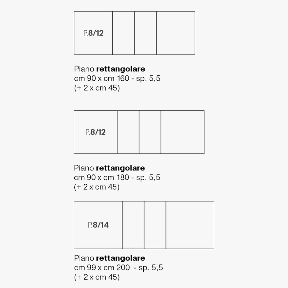 Rozkládací melaminový stůl ve 2 různých povrchových úpravách vyrobený v Itálii - Tecna Viadurini