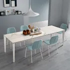 Rozkládací stůl ze sklokeramiky a kovové základny v různých povrchových úpravách - Ariel Viadurini