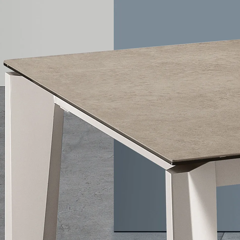 Rozkládací sklokeramický stůl Fokos Terra Finish Made in Italy - Ariel Viadurini