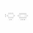 Moderní rozkládací 14místný stůl s laminátovou deskou Made in Italy - Ezzellino Viadurini