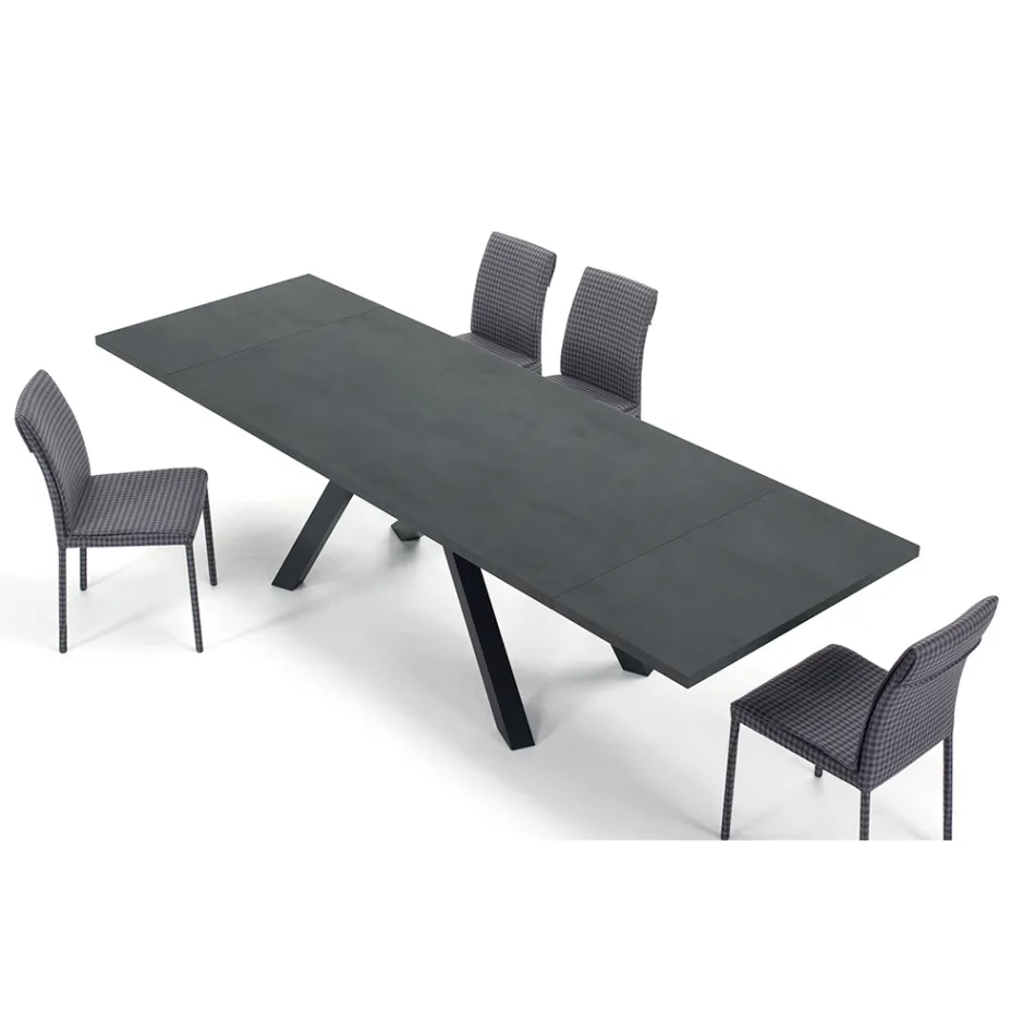 Moderní rozkládací stůl s laminovanou dřevěnou deskou Made in Italy – Settimmio Viadurini