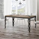 Moderní rozkládací stůl z melaminového dřeva a železné spodní desky - Marella Viadurini