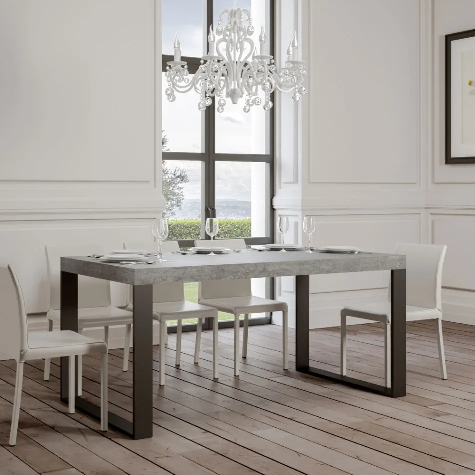 Moderní rozkládací stůl z melaminového dřeva Made in Italy - Badesi Viadurini