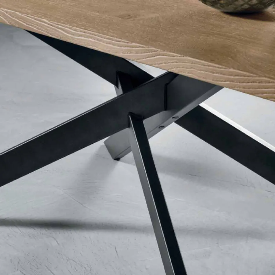 Moderní výsuvný stůl v dubovém dřevě Vyrobeno v Itálii - Oncino Viadurini