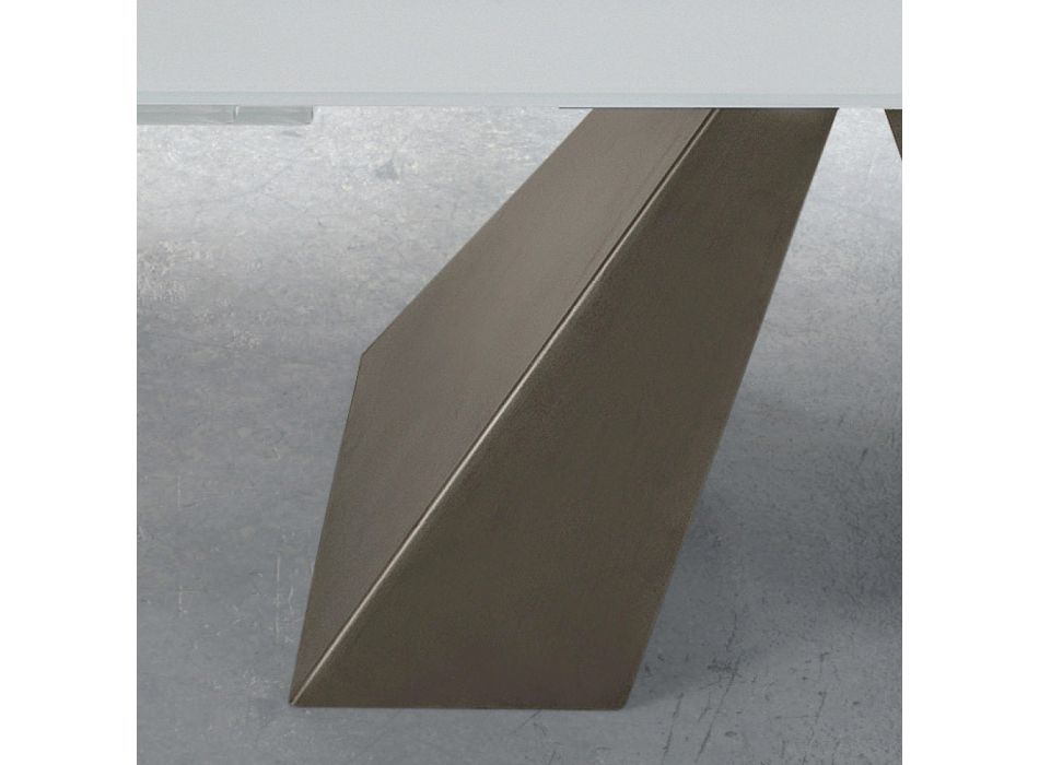 Moderní rozkládací stůl ze skla a oceli 14 míst Made in Italy - Dalmatian Viadurini