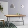 Moderní výsuvný stůl, povrch z masivního dřeva - Tricerro