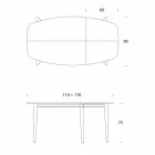 Rozkládací jídelní stůl z dýhovaného dřeva až do 170 cm - Nutello Viadurini