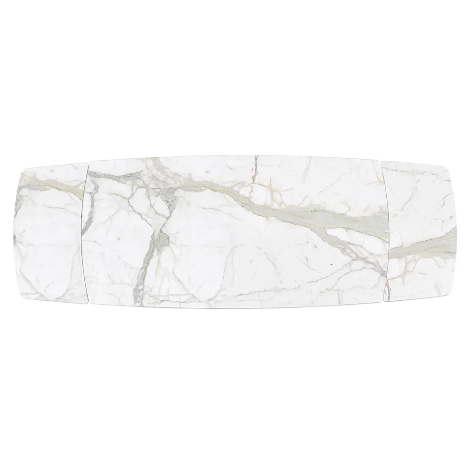 Rozkládací stůl s keramickou deskou a železnou podnoží - Incrocio Viadurini