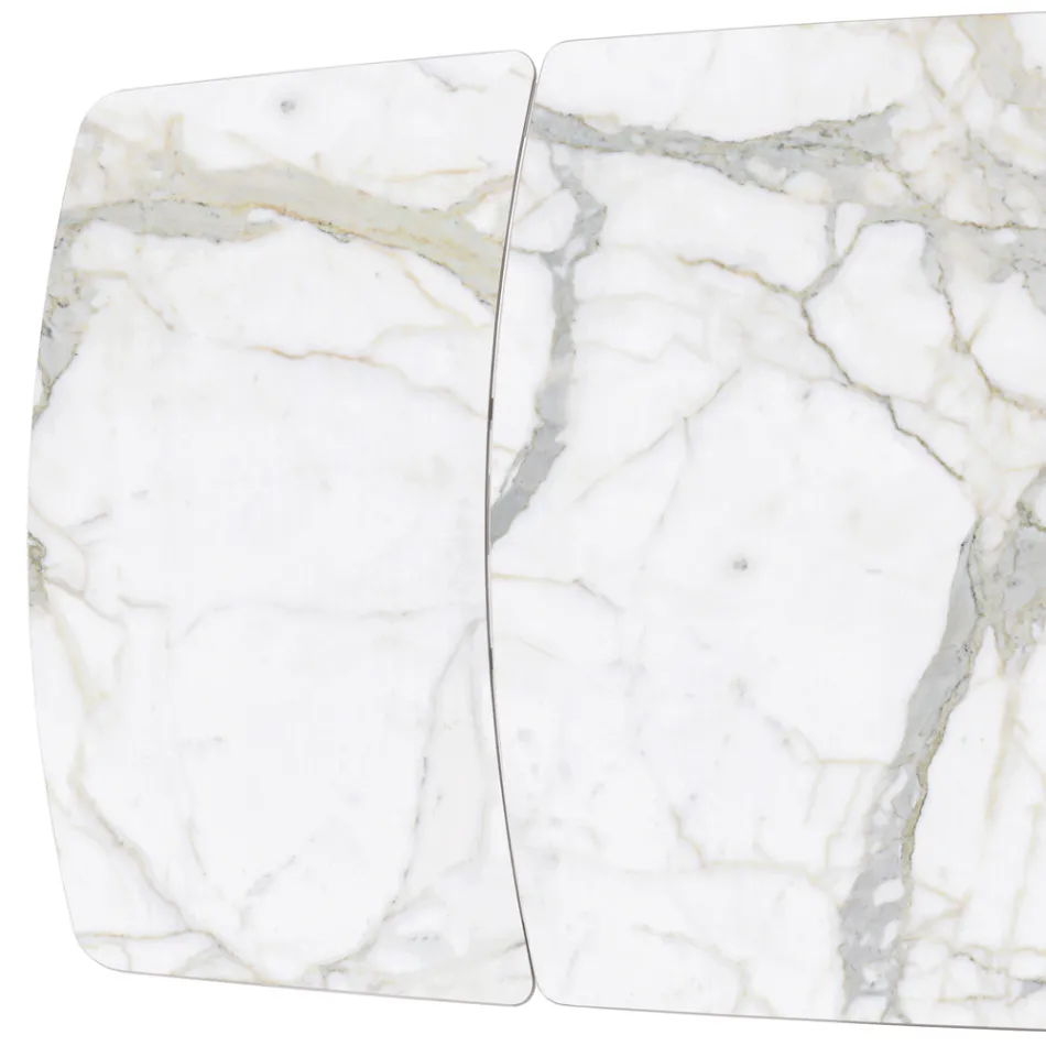 Rozkládací stůl s keramickou deskou a železnou podnoží - Incrocio Viadurini