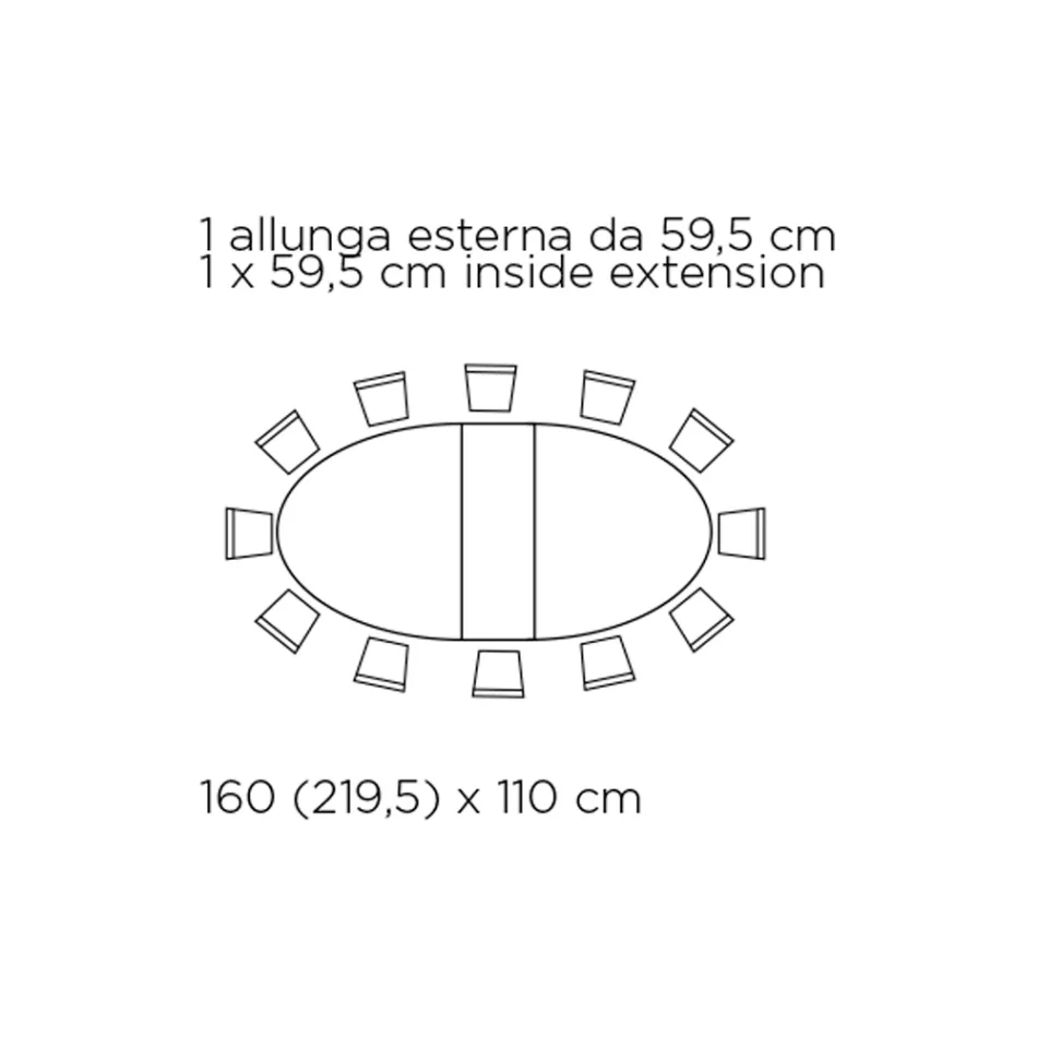 Rozkládací kulatý stůl do obývacího pokoje z laminátu Made in Italy - dolary Viadurini