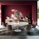 Rozkládací kulatý stůl do obývacího pokoje z laminátu Made in Italy - dolary Viadurini