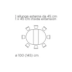 Rozkládací kulatý stůl do obývacího pokoje z laminátu Made in Italy - dolary Viadurini