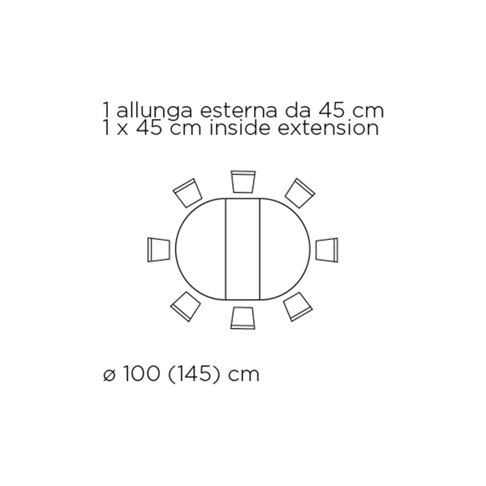 Rozkládací kulatý stůl do obývacího pokoje z laminátu Made in Italy - dolary Viadurini