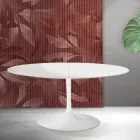 Rozkládací stůl Saarinen Tulip V 74 cm, bílá keramika Florim - šarlatová Viadurini