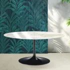 Rozkládací stůl Saarinen Tulip V 74 cm, keramika Florim Calacatta Gold Gloss - Scarlet Viadurini