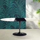 Rozkládací stůl Saarinen Tulip V 74 cm, keramika Florim Calacatta Gold Gloss - Scarlet Viadurini
