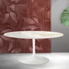 Rozkládací stůl Saarinen Tulip V 74 cm, keramika Florim Calacatta Gold Matt - Scarlet Viadurini