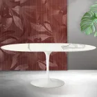 Rozkládací stůl Saarinen Tulip V 74 cm z matné keramiky Florim Statuario - šarlatová Viadurini