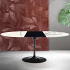 Rozkládací stůl Saarinen Tulip V 74 cm z matné keramiky Florim Statuario - šarlatová Viadurini