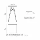 Čtvercový designový vysoký barový stůl ze dřeva a HPL, 4 kusy - dřevo Faz od společnosti Vondom Viadurini