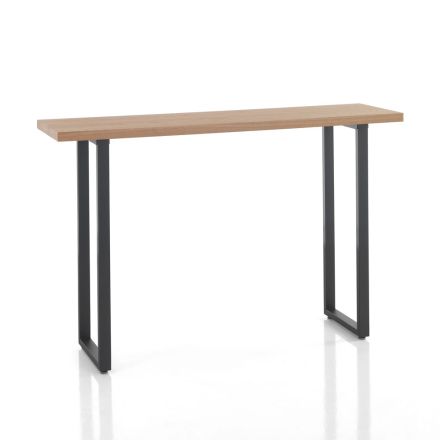 Vysoký barový stůl z oceli a MDF - oranžová Viadurini