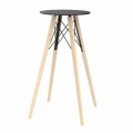 Kulatý designový vysoký barový stůl ze dřeva a HPL, 4 kusy - dřevo Faz od společnosti Vondom