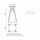 Kulatý designový vysoký barový stůl ze dřeva a HPL, 4 kusy - dřevo Faz od společnosti Vondom Viadurini