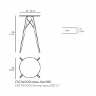 Kulatý designový vysoký barový stůl ze dřeva a HPL, 4 kusy - dřevo Faz od společnosti Vondom Viadurini