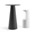 Venkovní vysoký stůl s kulatou deskou v Hpl Made in Italy - Forlina Viadurini