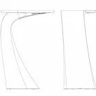 Design vysoký venkovní stůl H 100 cm, z polyethylenu, Wing Vondom Viadurini