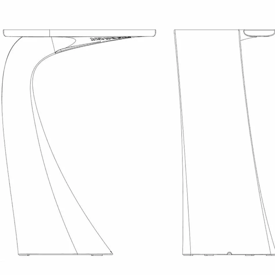 Design vysoký venkovní stůl H 100 cm, z polyethylenu, Wing Vondom Viadurini