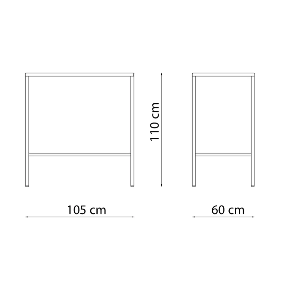 Zahradní vysoký stůl z pozinkované oceli Made in Italy - Vesna Viadurini