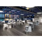 Vysoký polyetylénový stůl s kulatým povrchem Hpl vyrobený v Itálii - Tinuccia Viadurini