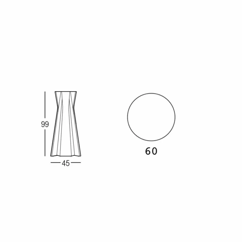 Vysoký polyetylénový stůl s kulatým povrchem Hpl vyrobený v Itálii - Tinuccia Viadurini