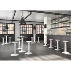 Vysoký kulatý stůl z polyetylenu s HPL deskou Made in Italy - Pito Viadurini