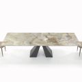 Stůl s integrovanými nástavci a podnoží z norkové oceli Made in Italy - Dalmata