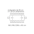 Stůl s integrovanými nástavci a podnoží z norkové oceli Made in Italy - Dalmatian Viadurini