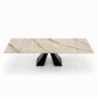 Stůl s integrovanými nástavci z keramiky a oceli Made in Italy - Dalmata Viadurini