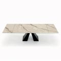 Stůl s integrovanými nástavci z keramiky a oceli Made in Italy - Dalmata