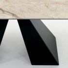 Stůl s integrovanými nástavci z keramiky a oceli Made in Italy - Dalmata Viadurini